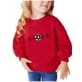 thumbnail image 2 of Spazoro Kids Girls Pullover Shirts Tee, Spring and Summer Long Sleeve Round Neck Solid Color Fashion Casual Tops for Child Girls Red Size 2 T, 2 of 4