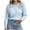 Blue, variant on Edvintorg Sweaters for Women Crew Neck Casual Acrylic Knit Sweater Long Sleeve Lace Pullover Top Fashion Clothing Black L