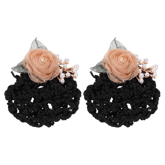 2 piezas de redecilla con flores para el pelo, pinza decorativa para moño de mujer