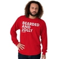 thumbnail image 3 of Xmas Bearded and Jolly Hashtag Santa Men's Long Sleeve Tee T Shirt Brisco Brands X, 3 of 6