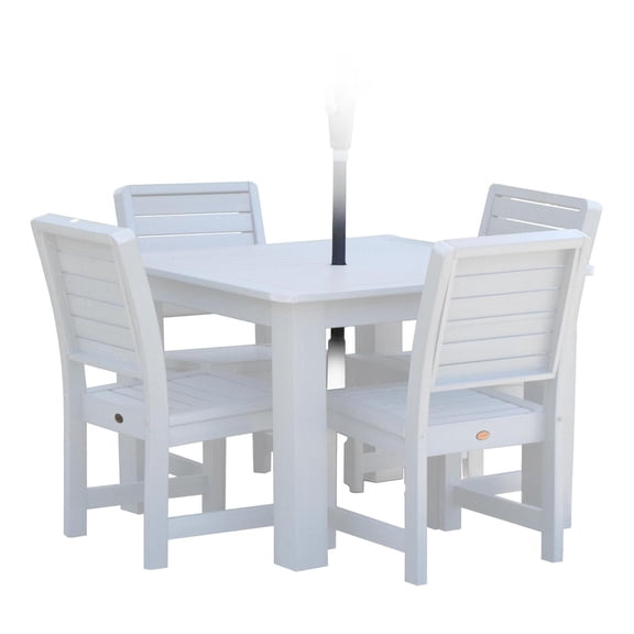 Highwood's 42" x 42" Square 5-pc Weatherly Dining Set - Dining Height, Outdoor, Eco-friendly, Synthetic Wood