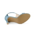 thumbnail image 3 of BLISSFUL STEP Women's T Strap Open Toe Stiletto Heel Sandals Blue 6, 3 of 8