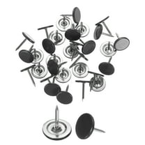 30Pack Push Pins, 11mmx13mm Round Flat Head Decorative Thumb Tacks, Black