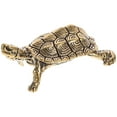 thumbnail image 2 of Brass Turtle Table Decor Vintage Small Gold Turtle Figurine Feng Shui Animal Statue Chinese Good Luck Wealth Sculpture for Home Office Garden, 2 of 10