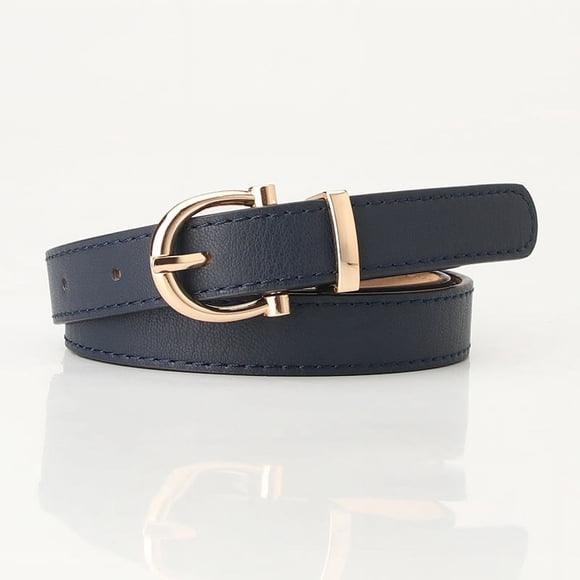Firefly Hope Cinturón de piel sintética para mujer, para vestir y vaqueros, con hebilla dorada, para niñas y mujeres (azul oscuro)