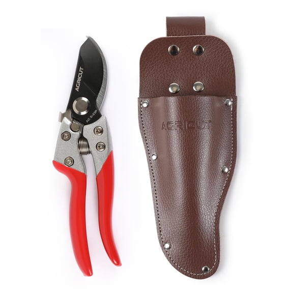Pruning Shears for Gardening, 7/8-Inch Cut Capacity Hand Clippers, Bypass Pruners, Gardening Scissors with Sharp Steel (Aluminum Handle, High Carbon Steel PRO with Sheath)