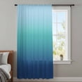 thumbnail image 4 of Teal Blue Ombre Sheer Curtains 84 Inches Long, Modern Abstract Art Gradient Aesthetics Light Filering Curtains, Breathable Simi Curtain Privacy Drapes for Living Room Bedroom Window Treatment, 4 of 9