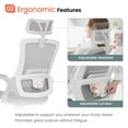 thumbnail image 6 of Neo Chair High Back Ergonomic Desk Chair Office Chair, Breathable Mesh Desk Chair with Adjustable Lumbar Support and Headrest, Gray, 6 of 8