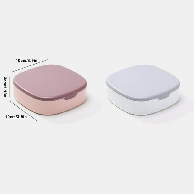 VONKY Portable Mini Jewelry Box Organizer Household Jewelries Case with Mirror Lipsticks Multi Grids Storage Containers Pink Purple 1Set