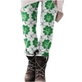 thumbnail image 5 of PiGOGI Ladies' St. Patrick's Day Printed Yoga Pants Casual Tight Fitness Stretch Leggings Long Pants Sport Lounge Active Bottoms White XL, 5 of 9