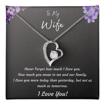 BrillanceAura 14k White Gold Plated Cubic Zirconia Necklace for Wife Birthday Valentines Day Anniversary Mothers Day Gift