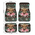 thumbnail image 6 of Renewold American Tribal Highland Cow Hibiscus Frangipani Auto Floor Mats Set of 4 for Women Men, Universal Car Rugs Full Set with Anti-slip Backing Auto Protection for Car SUV Truck Sedans, 6 of 7