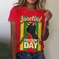 thumbnail image 2 of Penkiiy Women Black History Month Shirt Letter Print Tee Tops American African Black Pride Graphic Short Sleeve Tees 5XL Multicolor, 2 of 5