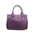 thumbnail image 2 of ZzFab Multi Zippers Fashion Locking Faux Leather Purse Tote Bag Purple, 2 of 6