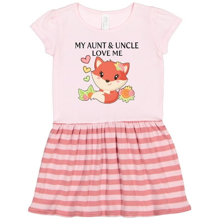 

Inktastic My Aunt and Uncle Love Me- Little Fox Gift Toddler Girl Dress