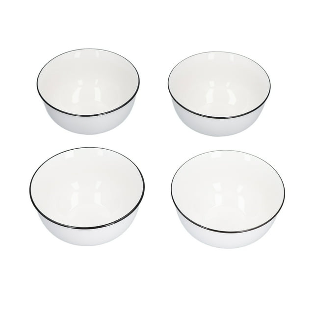 LYUMO Kitchen Utensil,4PCS 6in Soup Bowl White Ceramic Noodle Bowl Eco Friendly Rice Bowl For Kitchen Restaurant,Kitchen Bowl