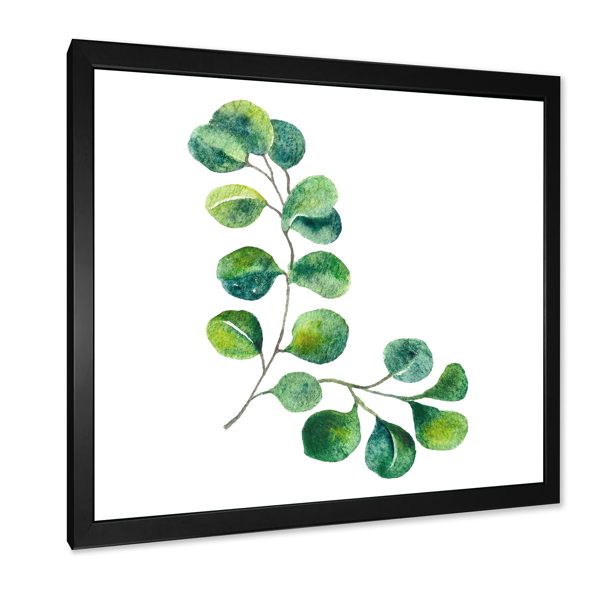 Designart 'Green Eucalyptus Plant Branches II' Traditional Framed Art Print