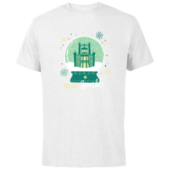 Disney Princess Tiana’s Palace Snow Globe Holiday Sparkle - Short Sleeve Cotton T-Shirt for Adults - Customized-White