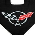 C5 Corvette Trunk Lid Liner with Cross Flag Embroidered Silver Emblem 3