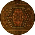 thumbnail image 1 of Ahgly Company Indoor Round Persian Yellow Traditional Area Rugs, 4' Round, 1 of 4