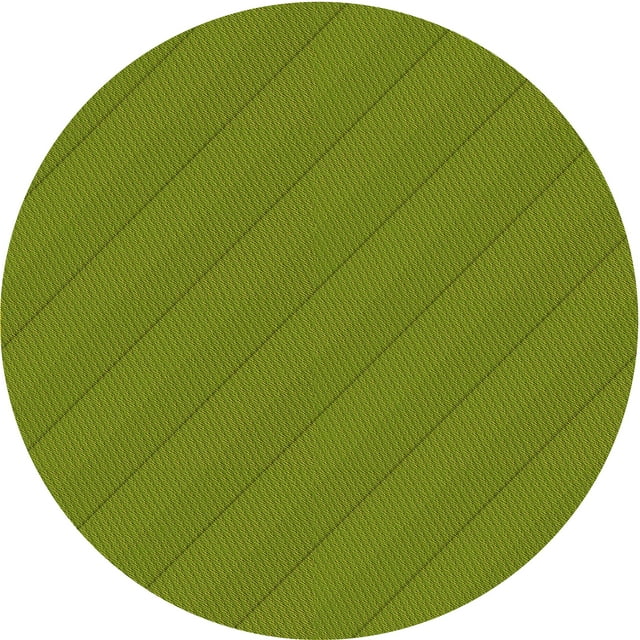 Ahgly Company Machine Washable Indoor Round Transitional Pistachio Green Area Rugs, 5' Round