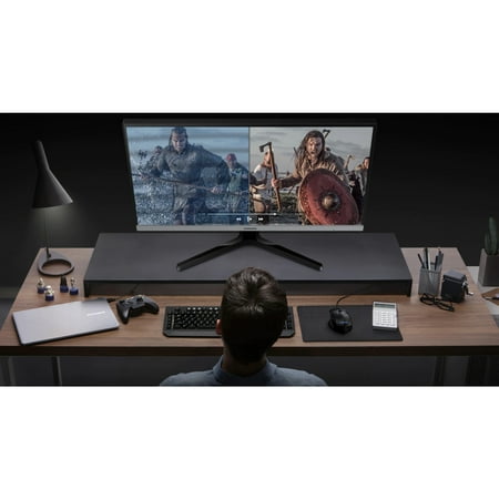 Samsung - 24" LED FHD AMD FreeSync Monitor with bezel-less design (HDMI, D-sub) - Black