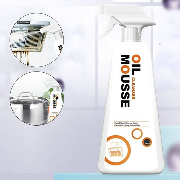 Household Foam Grease Cleaner | Heavy Duty Kitchen Degreaser for Hoods Stovetops Appliances | Strong De-Greasing Action | Deep Cleaning Foam | 500ml Bottle | Easy Rinse Non-Irritating Formula