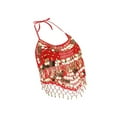 thumbnail image 1 of Langgg Belly Dance Costumes Bra Halter Top Sequin Performance Outfits Red, 1 of 9