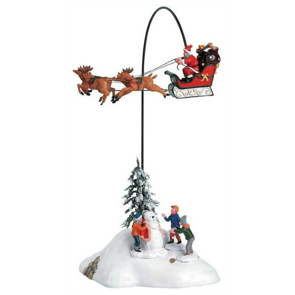 Lemax Battery Multicolored Flying Santa Village Accessory