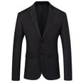 thumbnail image 2 of Mens 3 Piece Suit Formal Pinstripe Slim Fit Notched Lapel Dress Blazer Vest Trousers Set, 2 of 6