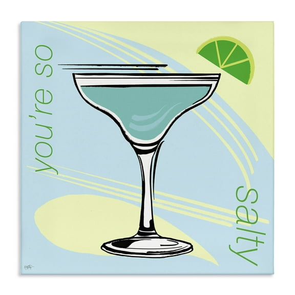 Stupell Industries You're So Salty Cocktail Food & Beverage Painting Wrapped Canvas Art Print Wall Art, 17 x 17