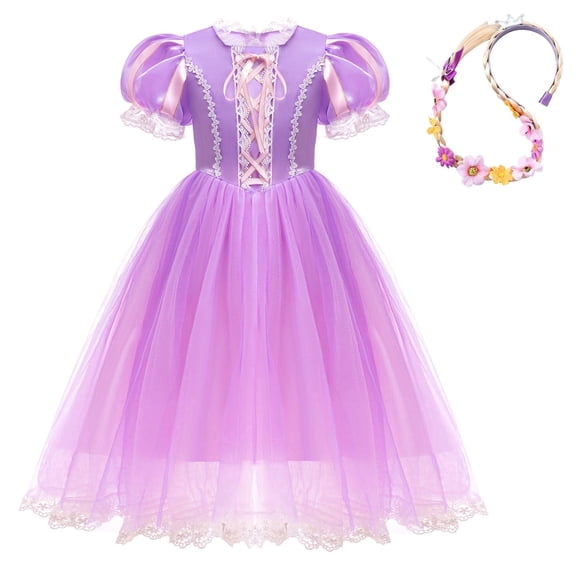 Rapunzel Dress for Girls Toddler Purple Princess Costume for Halloween Birthday Party Cosplay