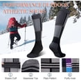 thumbnail image 4 of Reamphy Ski Socks for Women Men 2 Pairs- Warm Thermal Over-the-Calf Long Snow Socks for Snowboarding, Hiking, Hunting (Gray Gray, 6-11), 4 of 6