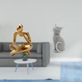 thumbnail image 2 of Estatua abstracta de gato pensador, figura decorativa de resina, adorno coleccionable para mesa, sala de estar, estantería de oficina, entrada, dormit, 2 of 8
