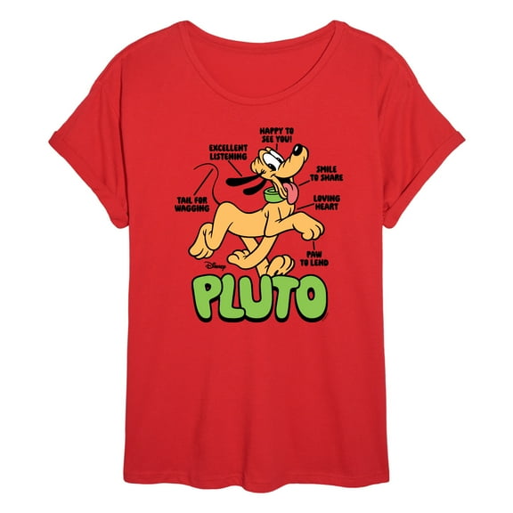 Disney - Pluto Diagram - Womens Oversized Graphic T-Shirt