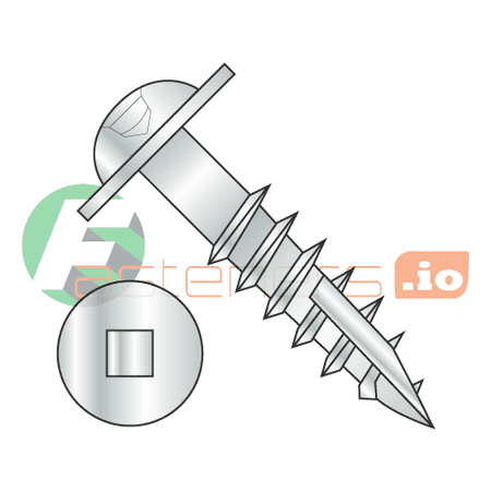 

#8 x 1 1/2 Deep Thread Wood Screws / Square / Round Washer Head / Steel / Zinc / Type 17 Point Pt / Type 17 Point Point (Quantity: 2 500 pcs)