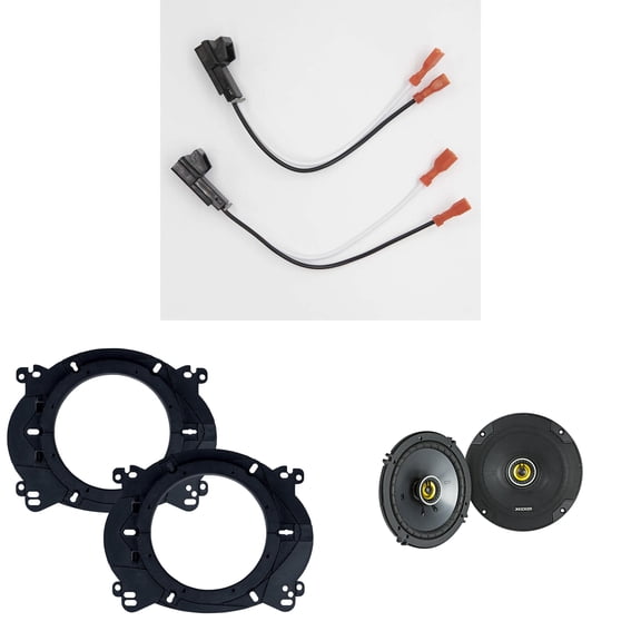 KICKER Speakers 6.5 inch for Chevrolet Tahoe 1995-2014 Upgrade Kit - Pair of CS Series with Adapters and Harness, Coaxial 6 1/2 Car Audio Front Door Speaker for Chevy, 46CSC654