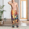 thumbnail image 6 of Lsque Colorful Wave Dragon Head Print Men's Pajama Pants, Lounge Pant - Comfortable Home Wear,Elastic Waistband, Stylish Design-X-Large, 6 of 9