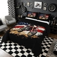 thumbnail image 2 of Meiyoeat Patriotic Dirt Bike King Size Comforter Sets 3Pcs,USA Flag Print Comforters King Size,Red Black,1 Comforter and 2 Pillowcases, 2 of 6