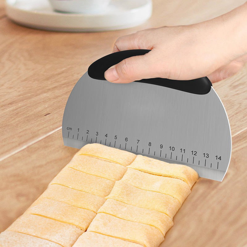 Stainless Steel Pizza Dough Scraper Cutt Flour Pastry Kitchen Cake Baking Too mZ