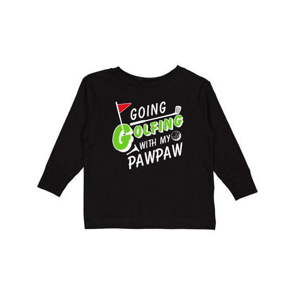 Inktastic Going Golfing with my Pawpaw- kids golf Boys or Girls Long Sleeve Toddler T-Shirt