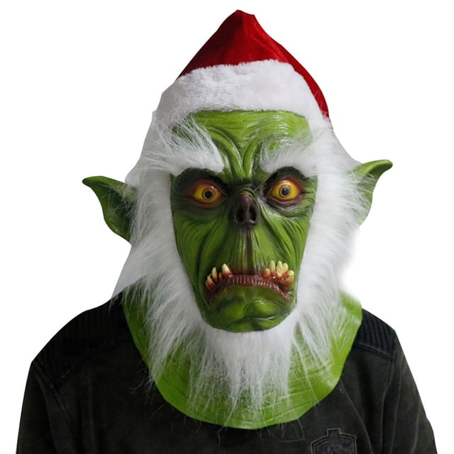 Máscara para cosplay Grinch, Halloween, carnaval y pascua, de látex, 325 g