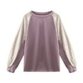 thumbnail image 6 of Honeeladyy Sales Online Womens Sequin Patchwork Top Puff Long Sleeve Casual Crewneck Blouses Loose Tunic Shirts Party Sparkle Pullover Tops, 6 of 9