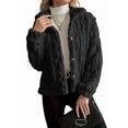 thumbnail image 2 of Jackets for Women Long Sleeve Comfy Warm Button Down Zip Up Stand Collar Plus Size Winter Clothing Black XS, 2 of 8