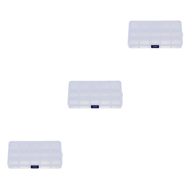 sweethay 8/10/15 caja de almacenamiento transparente de pesca de rejilla organizador de anzuelos transparente contenedor de joyería de plástico Type3 NO3 sweethay CBP087079