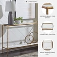 thumbnail image 2 of Signature Design by Ashley Ryandale Console Sofa Table, Antique Brass Finish with Glass Top & Marble Shelf, 2 of 6