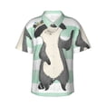 thumbnail image 2 of Picia Cute Raccoon Gentle Cotton Regular Fit Short Sleeve Casual Hawaiian Shirt for Men-, 2 of 9