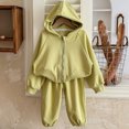 thumbnail image 2 of UAMVSH Boys Girls Sweatsuit 2 Piece Sets Fleece Full Zip Hoodie Sweatshirt and Sweatpants Solid Jogger Pants Set, 2 of 3
