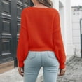 thumbnail image 5 of Lilgiuy Women Cropped Top Casual V-Neck Loose Solid Long Sleeve Navel Tops Women Blouse,Orange,4 2022 Fall Winter, 5 of 5
