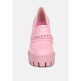 thumbnail image 3 of CORINNE Pink Chain Embellished Chunky Loafers, 3 of 7